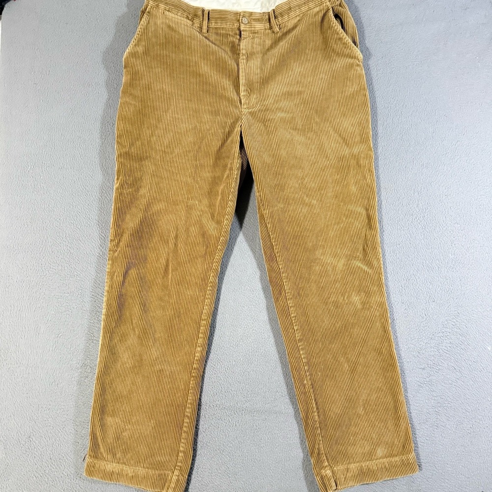 Vintage Polo Ralph Lauren Corduroy Pants Mens 35x32 Beige Straight Leg Casual